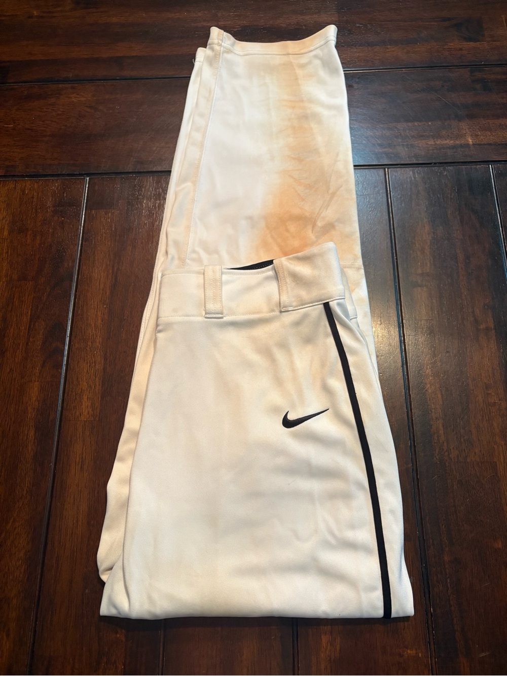 Nike Swingman White Baseball Pants with Black Piping size L (stains, see pics)